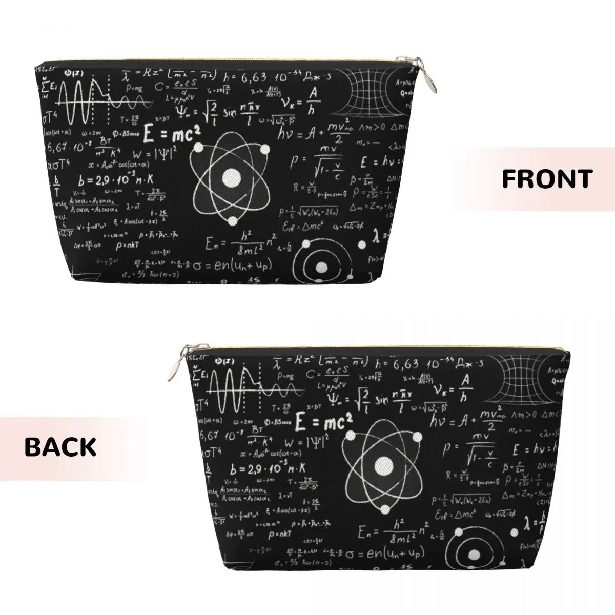 Custom Geek Math Teacher Travel Toiletry Bag for Women Science Physics Makeup Cosmetic Bag Beauty Storage Dopp Kit