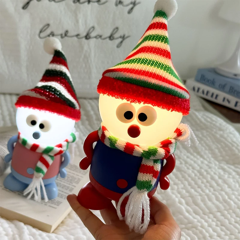 Boneco de neve de Natal LED Night Light - USB recarregável com escurecimento e temporizador de 3 níveis, presente de silicone seguro para quarto de crianças