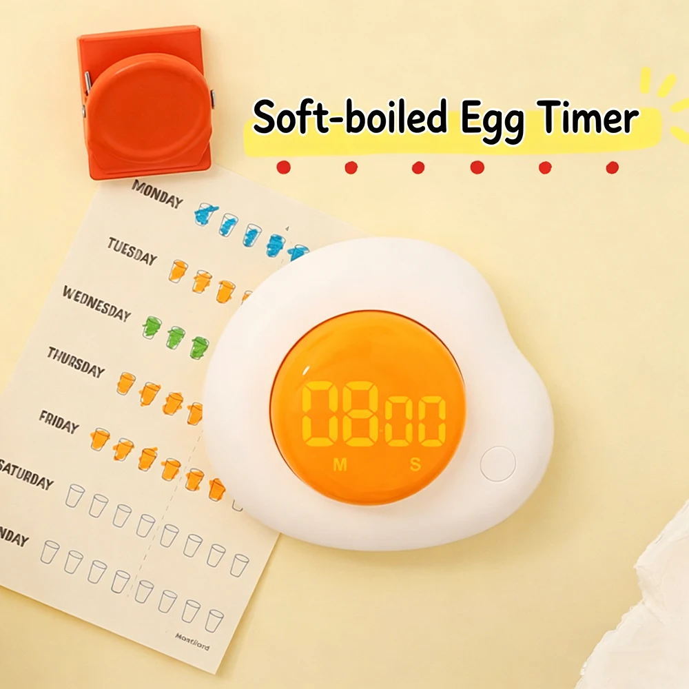 Soft-boiled Egg Timer Magnetic Refrigerator Poster with Cartoon Design for Cooking and Movement with Time Reminder