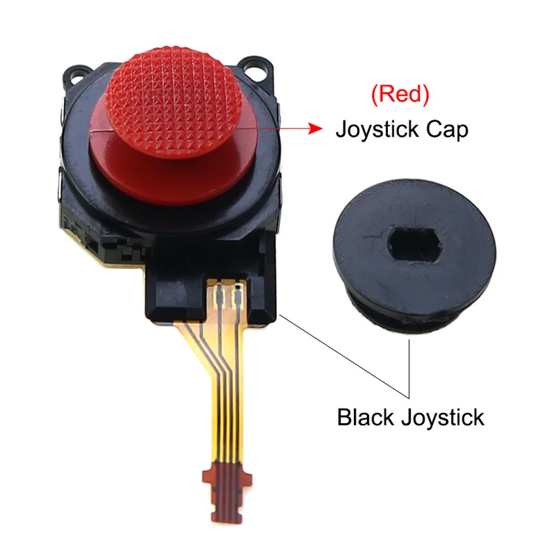YuXi 1PC Black 3D Analog Joystick Button Sensor Module + Thumb Stick Caps Replacement Part For PSP 1000 2000 3000 Console