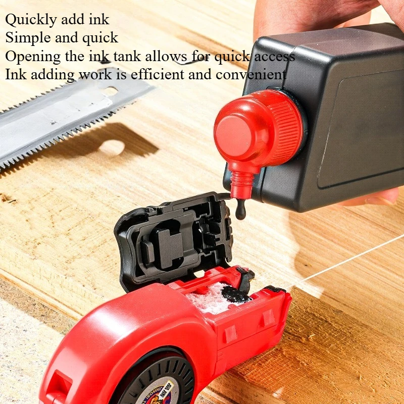 Automatic Chalk Line & Ink Marker – Precision Layout Tool for Carpentry, Woodworking & Duct Work, Tough Plastic Body