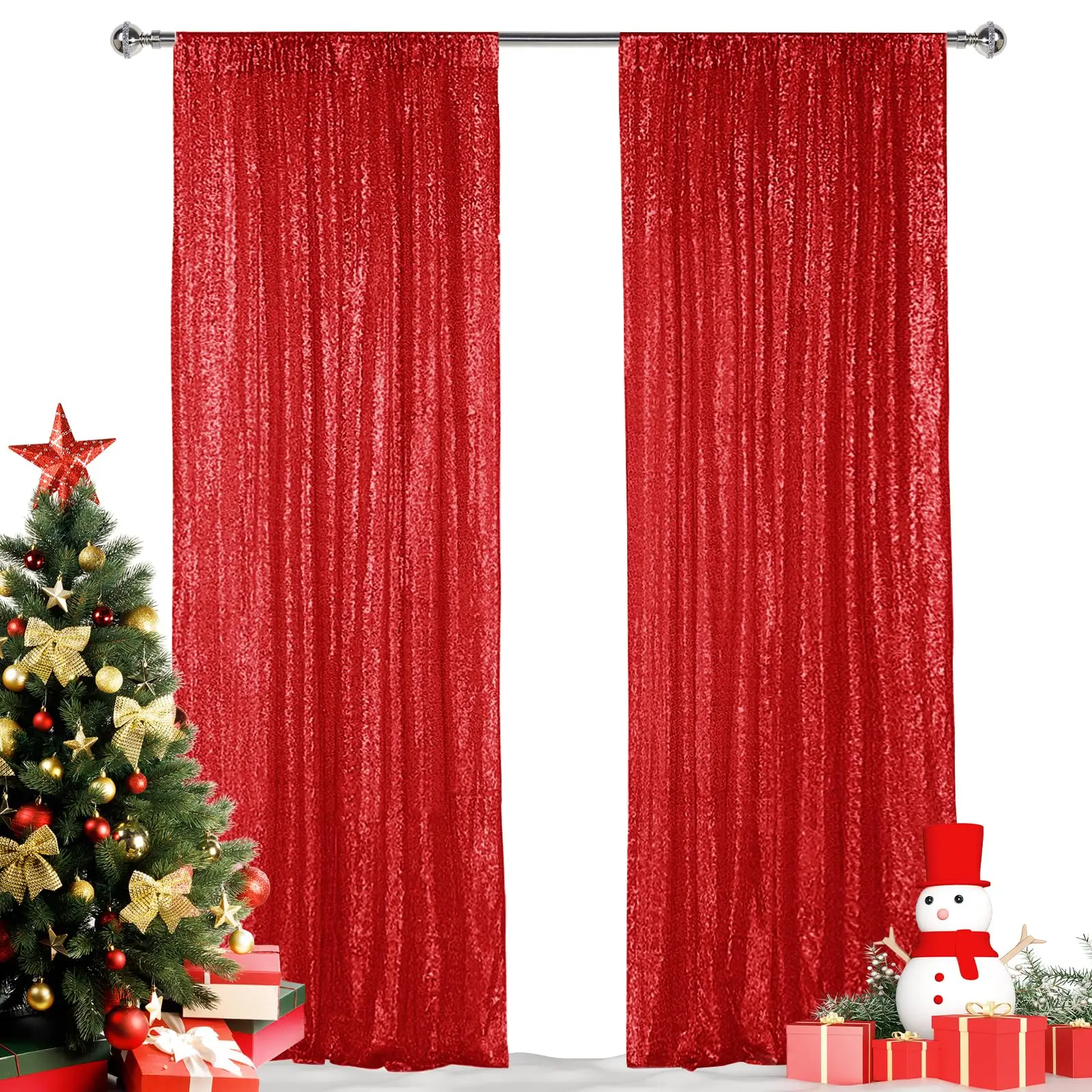 Goldfarbene Pailletten-Hintergrundvorhänge, Paneele, Fotografie-Hintergrund, glitzernde Vorhänge, Stoffhintergrund für Weihnachten, Hochzeit, Party, Dekoration – Detail 1