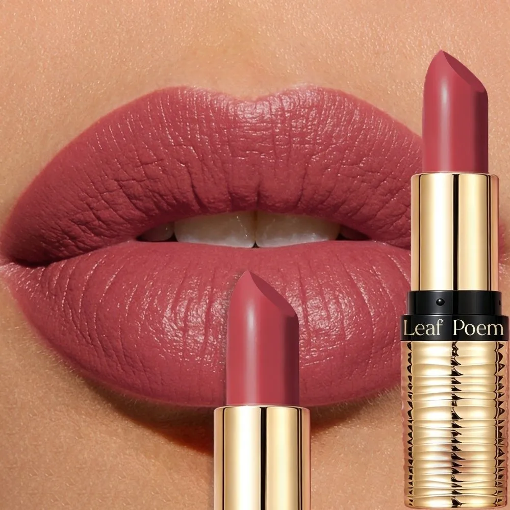 New 8 Colors Matte Lipstick Non-stick Cup Waterproof Velvet Lip Glaze Long Lasting Metal Threaded Tube Lip Contour Pencil Women