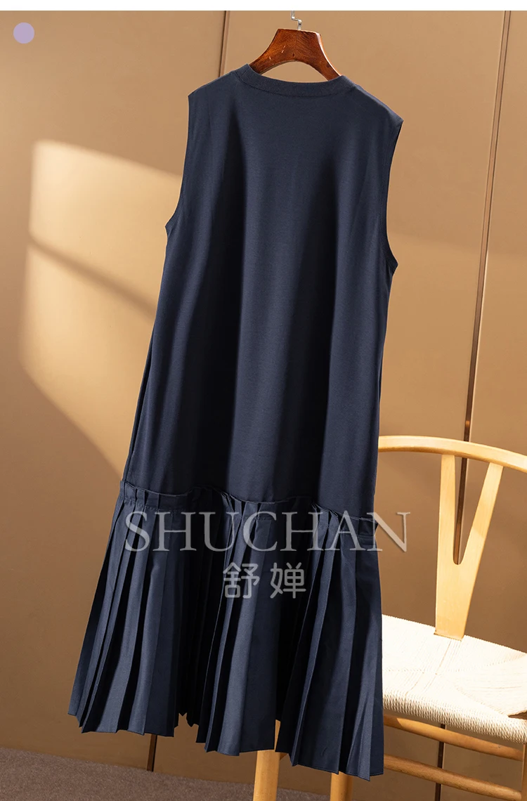 2025 vestido De camiseta sin mangas De algodón nuevo vestido De cumpleaños para Mujer 7W69 Vestidos De Verano Mujer