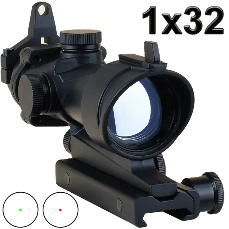 

Tactical 1x32 Red Dot Sight Hunting Riflescope Adjustable Red Green Dot Reflex Sight Airsoft Optics Scope Fit 20mm Weaver Rail