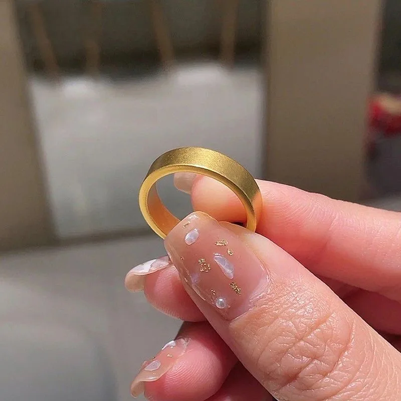 Золотое матовое кольцо из нержавеющей стали 4 мм, обручальное кольцо для женщин и мужчин, размер 4-10 Золотое матовое кольцо из нержавеющей стали 4 мм, обручальное кольцо для женщин и мужчин, размер 4-10