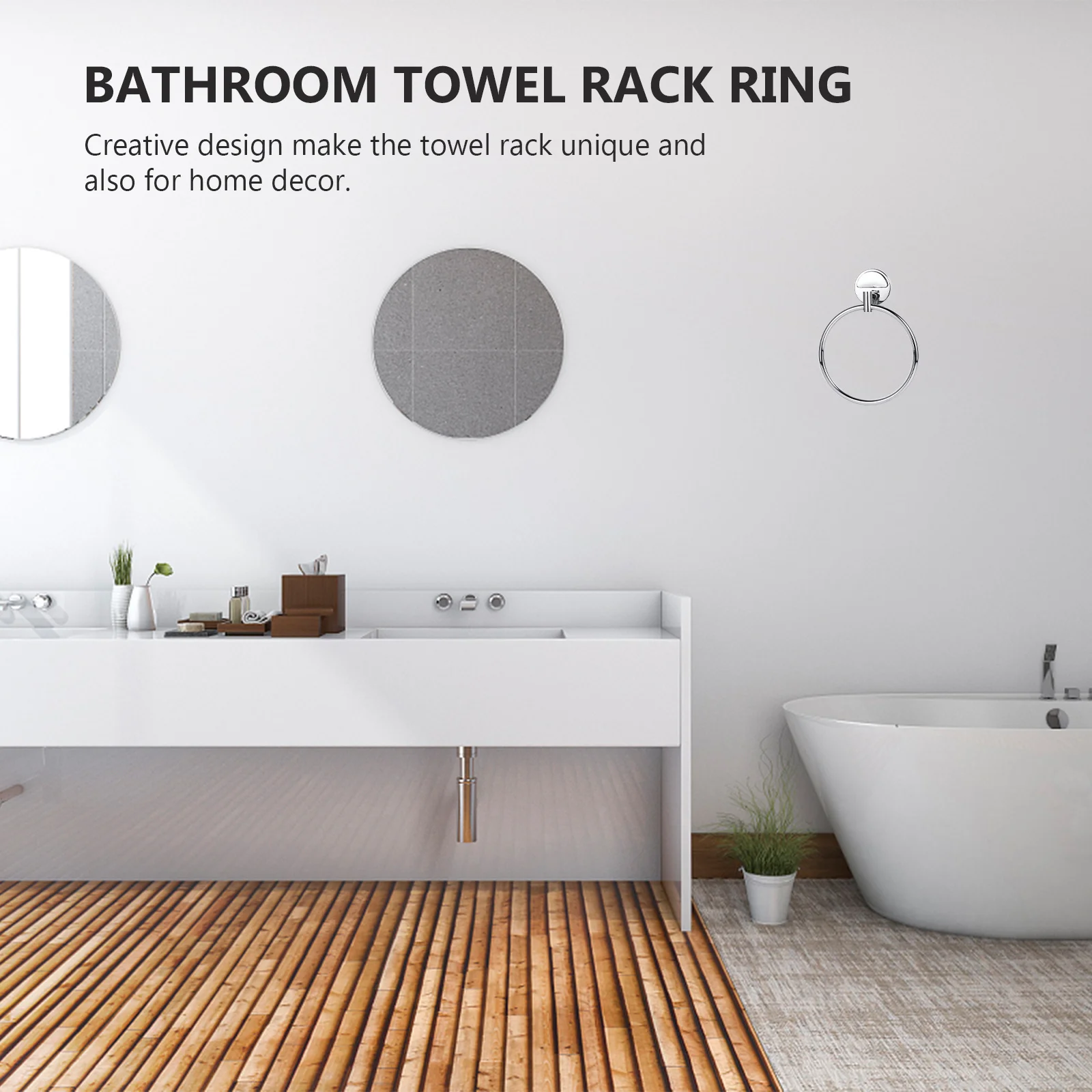 

Bathroom Towel Ring Stainless Steel Rust Resistant Hanging Wall Mount Hook Durable Towel Rack Holder Bathroom Accessory
