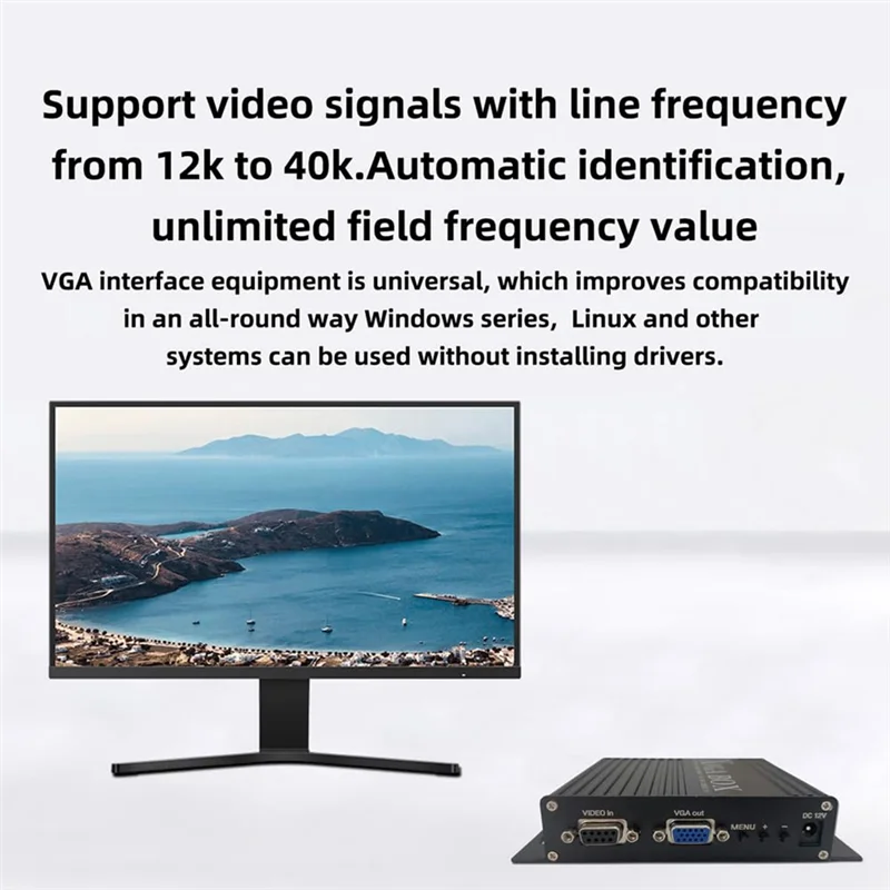 Industrial Video Converter XVGA BOX RGB To VGA RGBS To VGA Industrial Monitor Video Converter GBS-8219 US Plug-POS