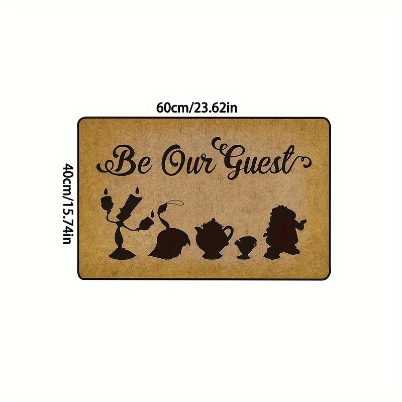 Be Our Guests Cartoon Door Mat Non-slip Carpet Bedroom Doormats Home Decoration Kitchen Welcome Black Shadow Balcony Floor Rug