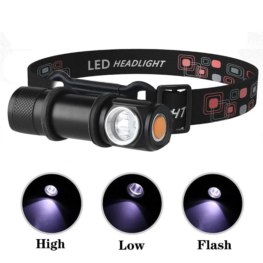 

3 Modes Headlamp Flashlight Super Bright LED Light Lamp Headlight Forehead Torch for Hunting Camping Built-in battery Lantern