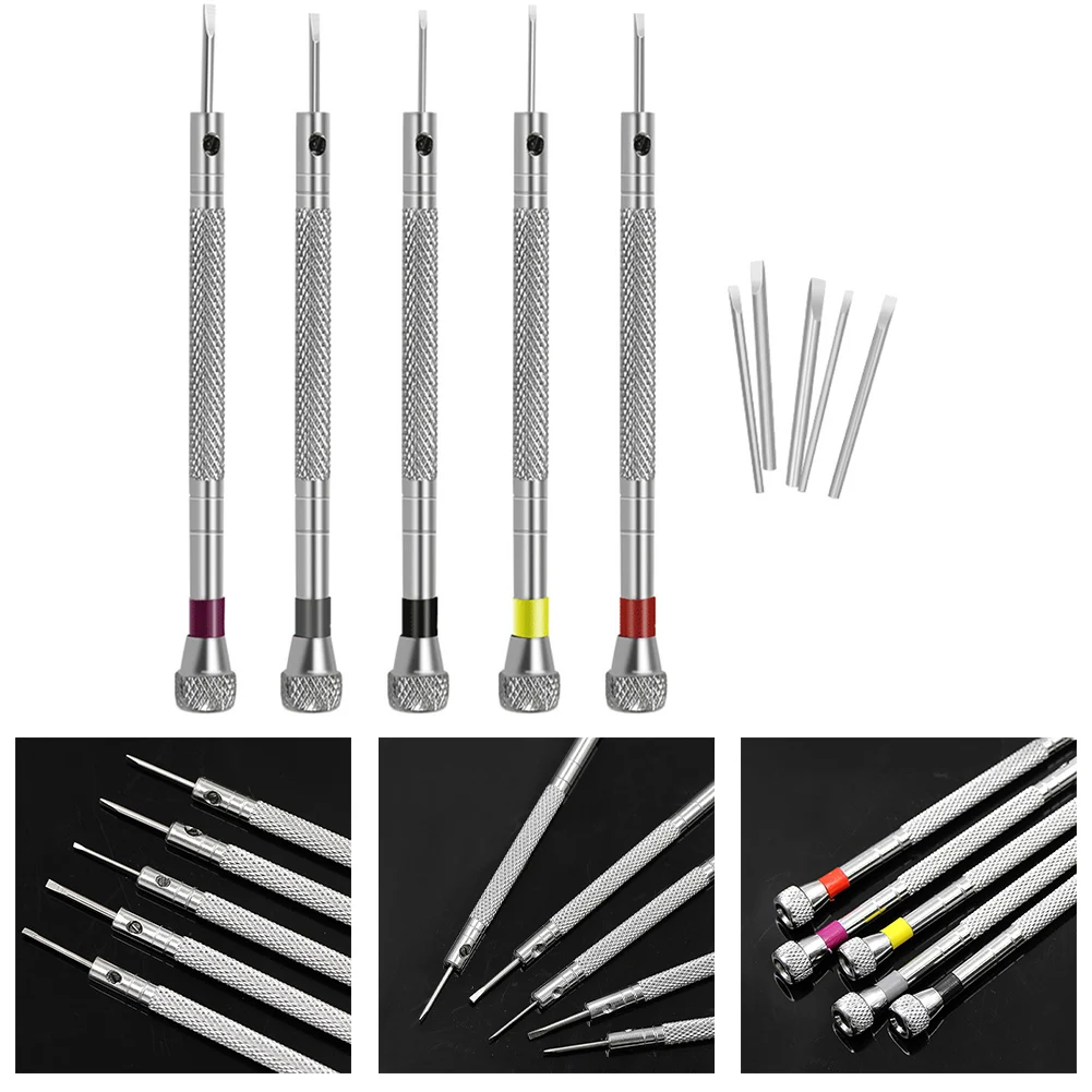 Precision Screwdriver Set 5pcs Screwdriver Set Household Repairs Non-slip Design Replaceable Blade Head Wear-resistant