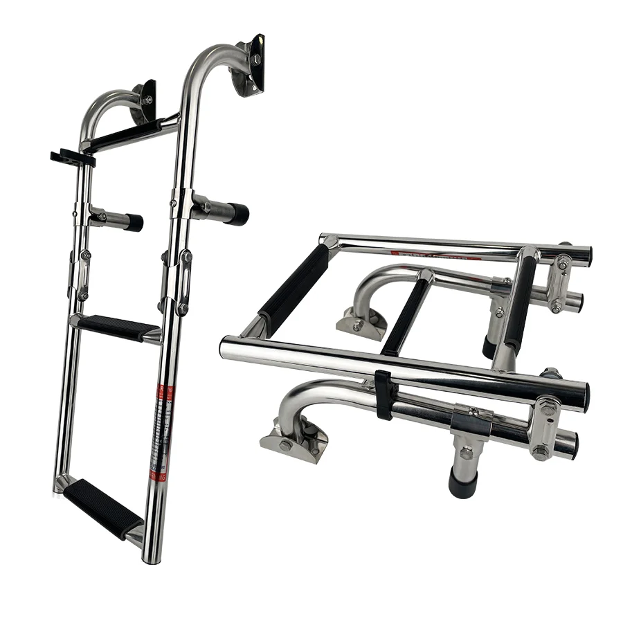 

STLF Stainless Steel Marine Boat Telescoping Folding Ladder Swim Boarding Boat Ladder With Step