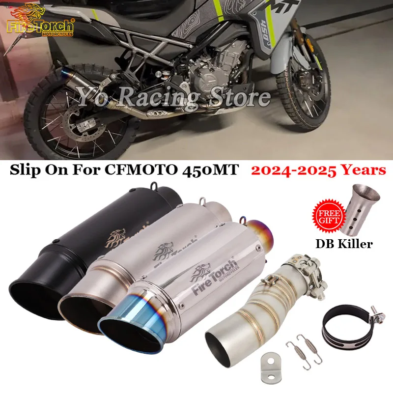 

Motorcycle Exhaust System 51mm Middle Link Pipe With Muffler GP Motorcross DB Killer Slip On For CFMOTO 450MT 450 MT 2024 2025