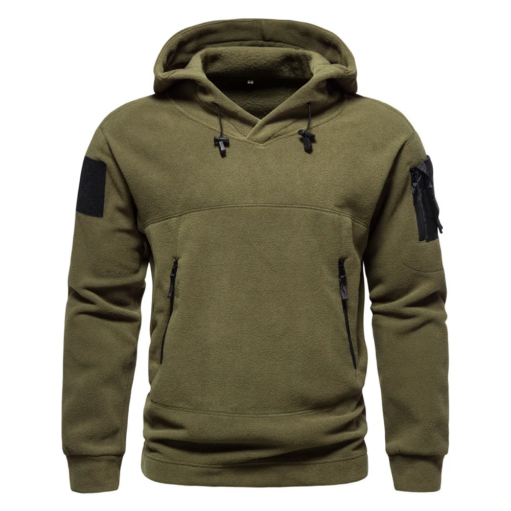 

2025 Outdoor Tactical Hoodie for Men Fleece Thermal Multi Pocket Polar Pullover Spring Autumn Sweatshirt
