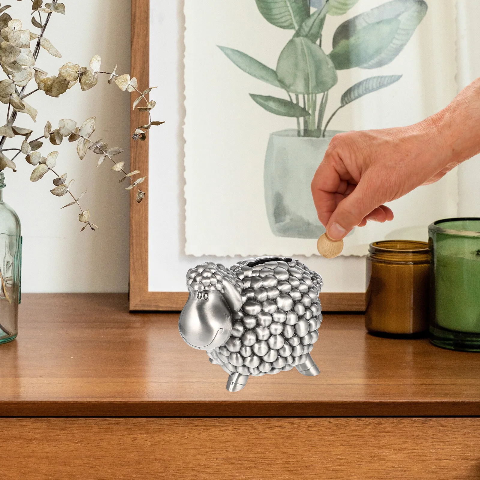 

Cartoon Sheep Zinc Alloy Piggy Bank Coin Money Box Kids Boys Girls Adults Saving Bank Birthday Gift Decoration