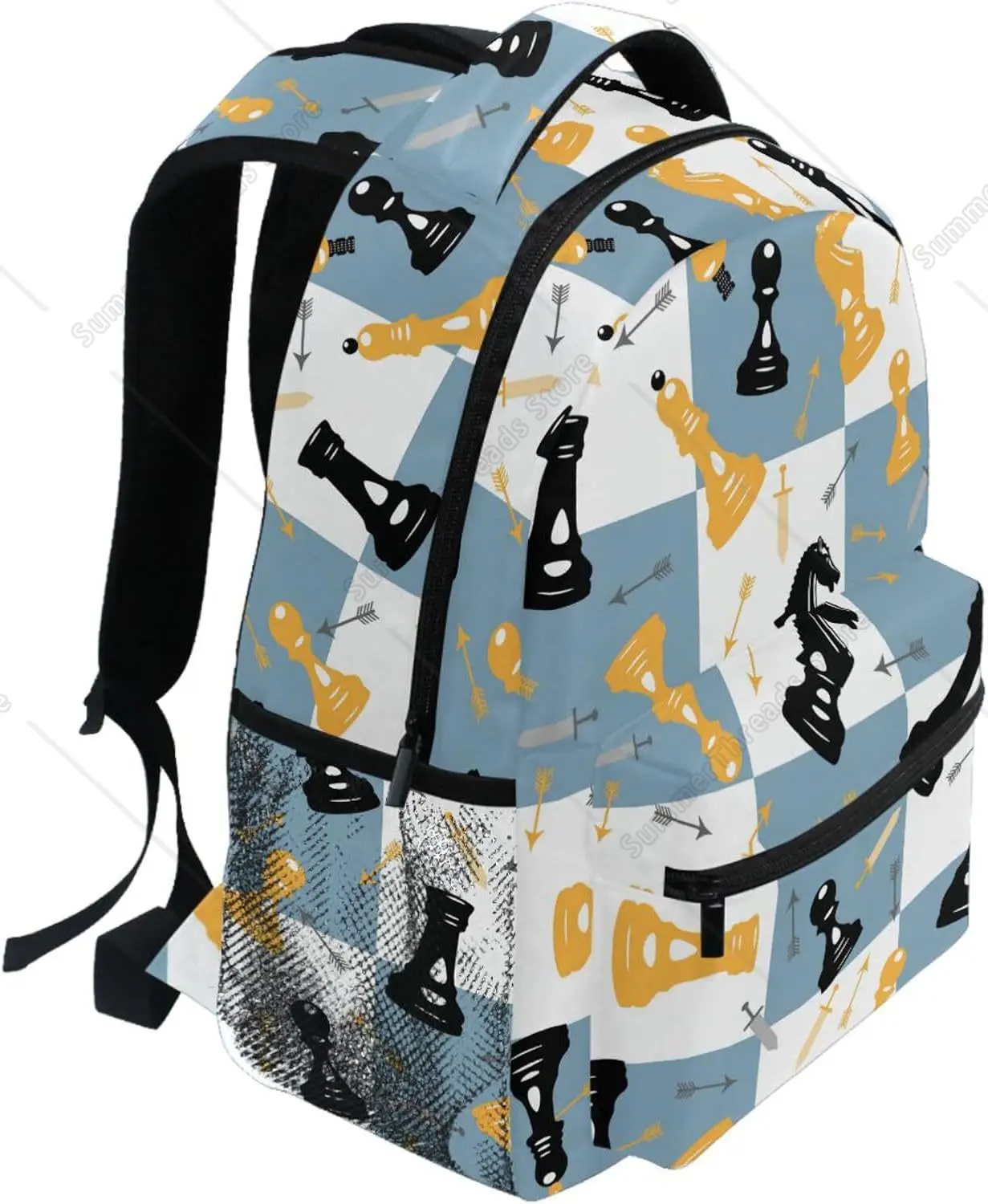 Nowy semestr wyróżnia! Plecak Szachownica i Broń, Motyw Średniowieczny, Wyrazista Torba dla Fanów Przygód