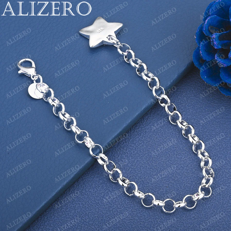 

ALIZERO 925 Sterling Silver Beautiful Star Bracelets For Women Fine Party Wedding Jewelry Accessories Christmas Gifts