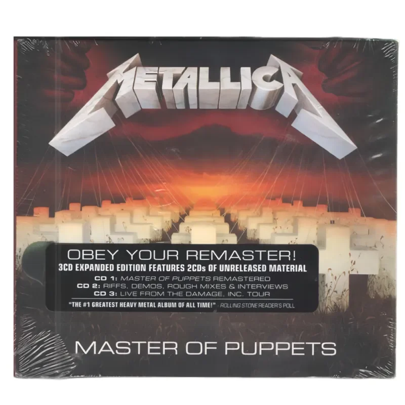 

Master Of Puppets Metallica 3CD Music Album for Doll Collectors and Metal Band Fans