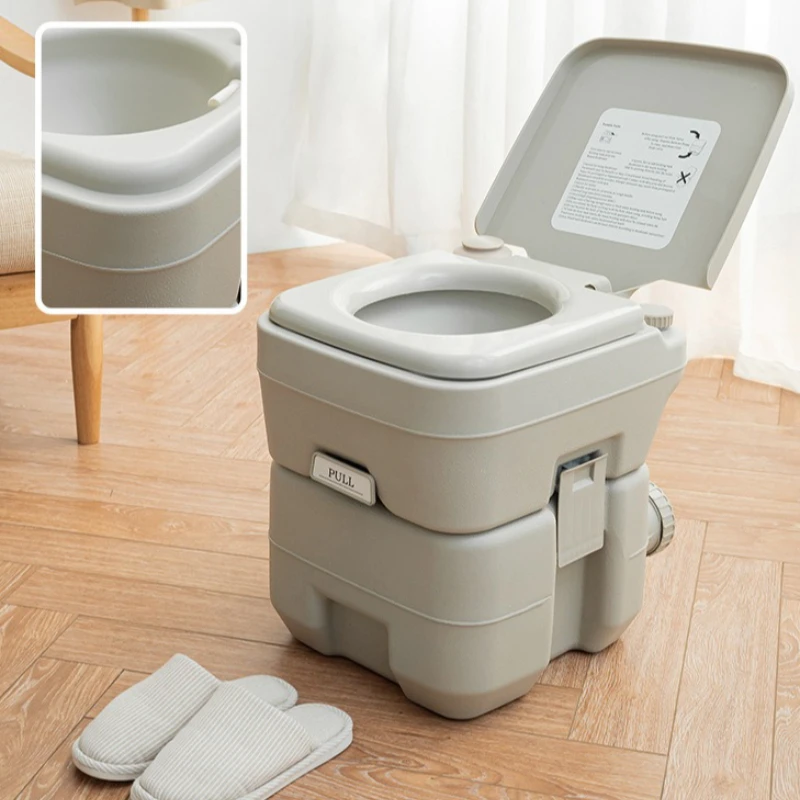 Portable Commode Chair for Elderly, Adjustable Height Toilet with Anti-Slip Feet&Detachable Bucket, Home Care Potty for Seniors