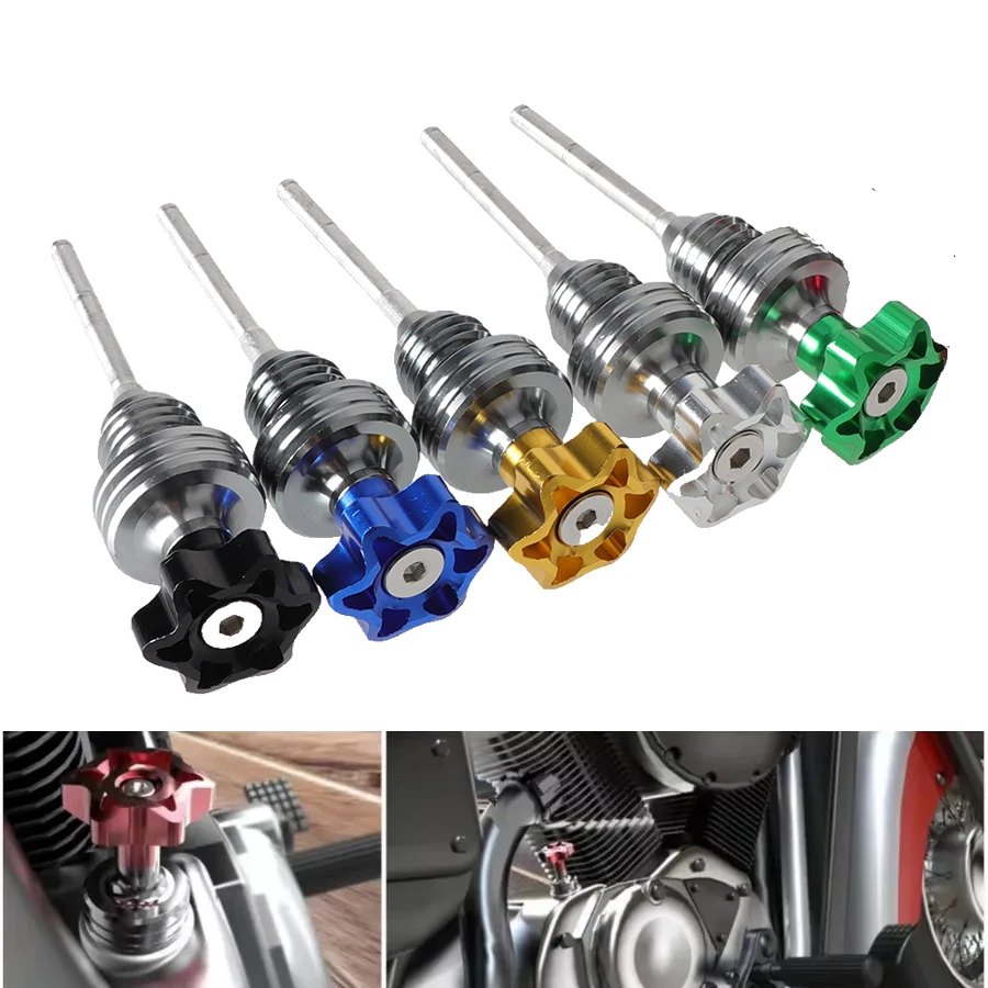 

1 piece Motorcycle Scooter Engine Oil Dipstick Filler Filler Cap Plug Engine Crankcase Oil Level Gauge Aluminum CNC Multi-Color