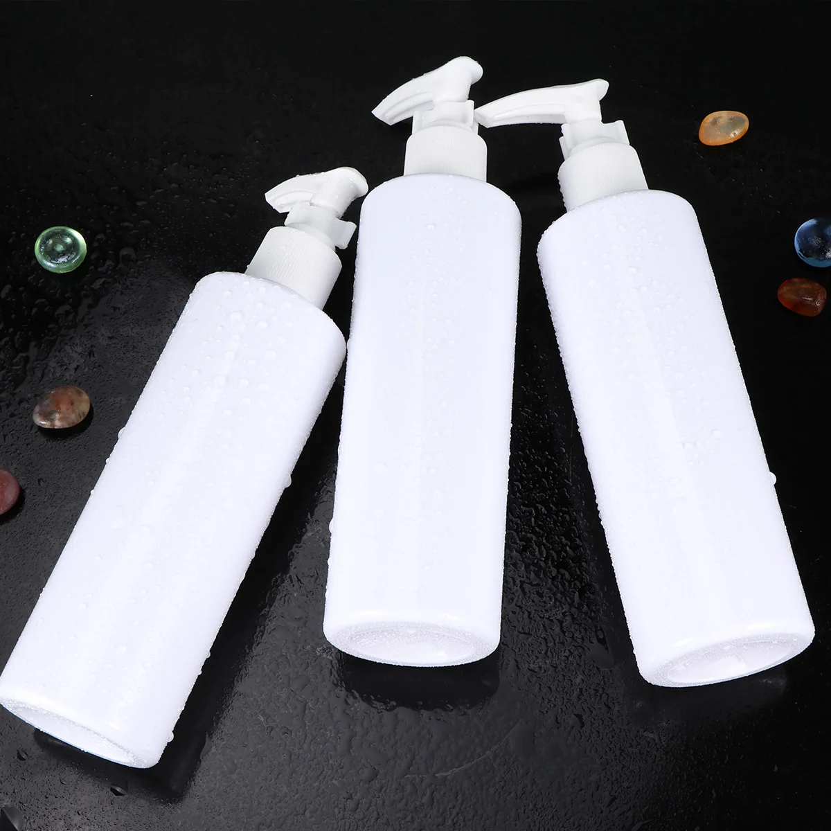 

6 PCS Hand Soap Dispenser Refillable Travel Bottle Toiletries Container Flat Shoulders Shampoo White