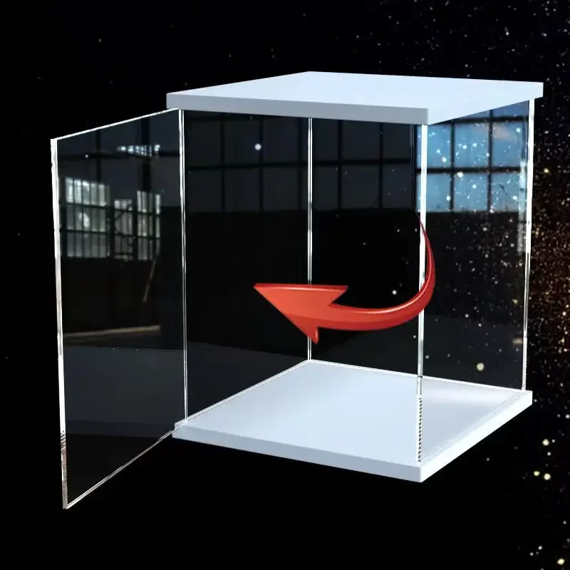 Acrylic Display Box For Anime Dolls Blocks, Action Figures, Street Characters, Clear Dust Storage Box With Door for Car Model