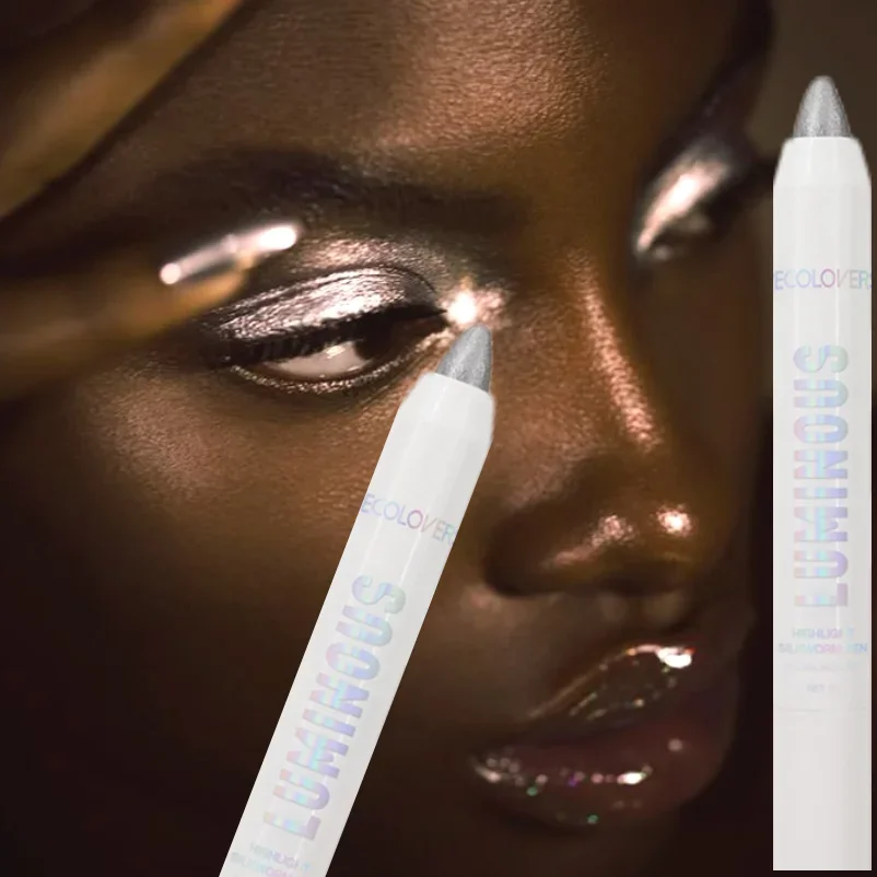 1PC 防水グリッターアイシャドウ Helight ペン、ナチュラルルック、長期的なアイシャドウペンシルハイライタースティックアイメイクアップツール