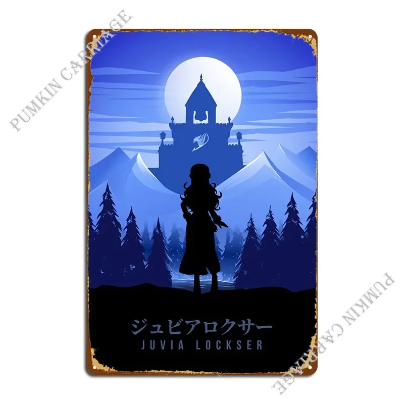 Juvia Lockser Fairy Tail Metal Plaque Garage Living Room Cave Plaques Tin Sign Poster