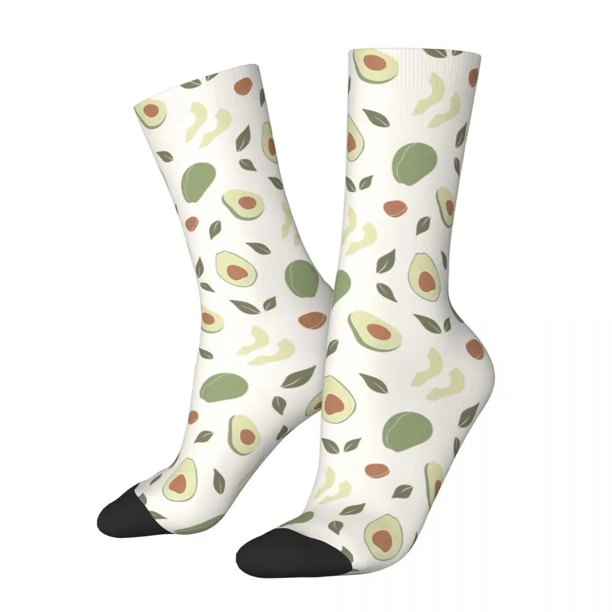 Chaussettes à tube moyen absorbant la transpiration pour hommes et femmes, hip-hop, frais, avocat, automne, hiver