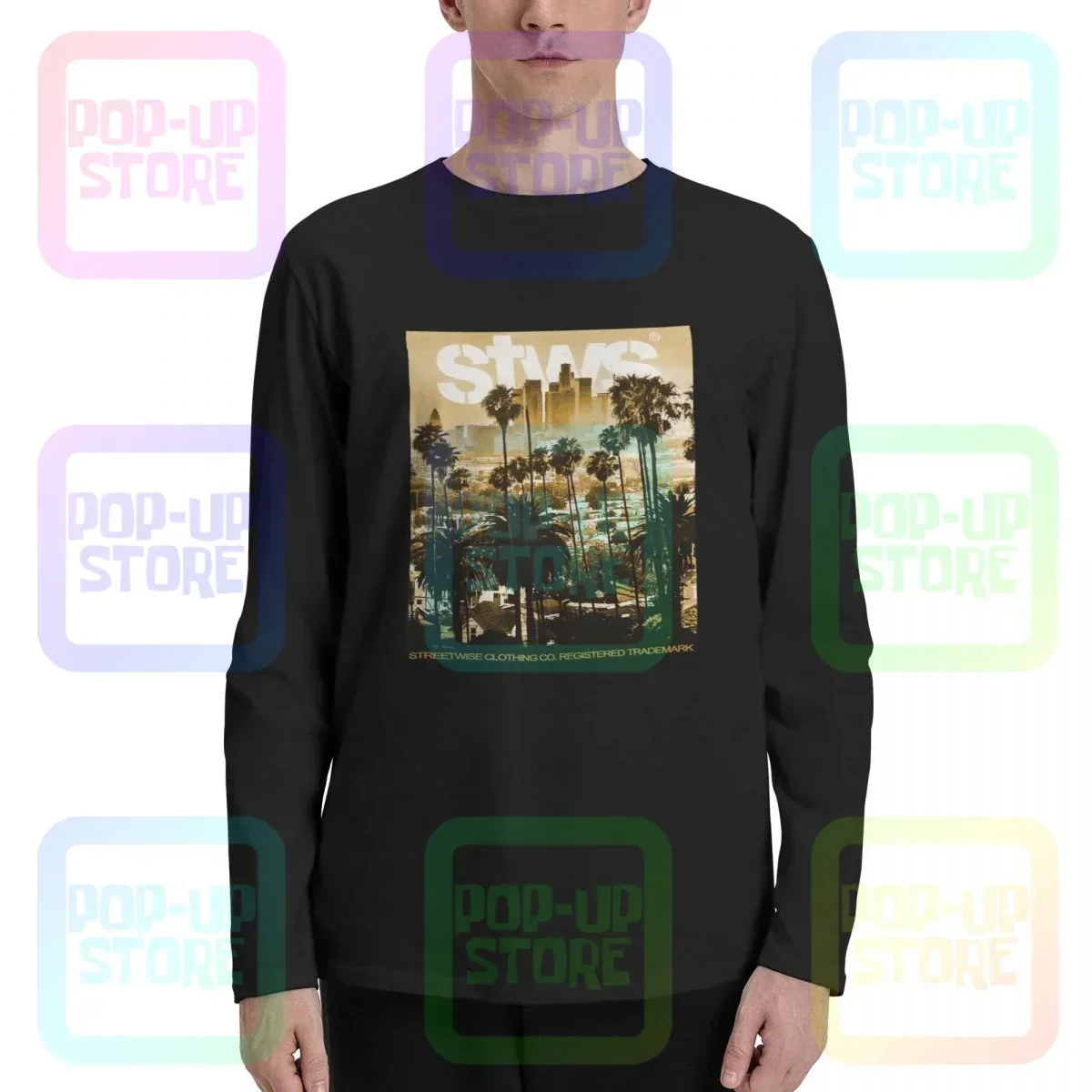 Streetwise Jungle Los Angeles Palm Long Sleeve T-Shirts T-shirt Tee Rare Funny Novelty Best Seller