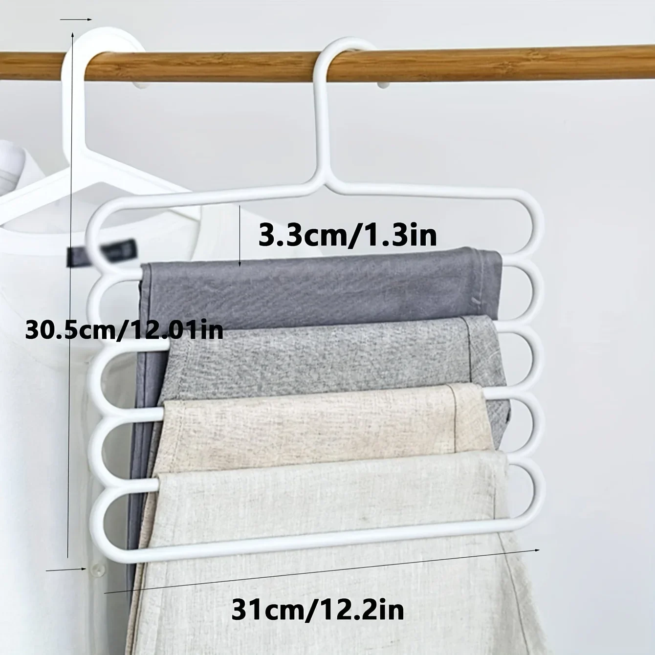4 pcs Pants Rack Multifunctional Household Saving Space Multi Layer Trousers Hanger Pants Closet Color Clothes Peg 5 Layers