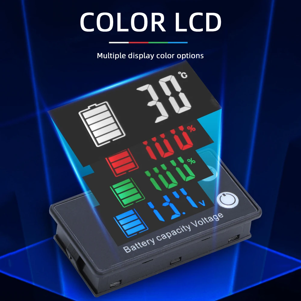 DC7-70V Voltmeter Battery Capacity Tester Level Indicator 2-wire Digital Display Voltmeter Lithium Battery Charge Meter