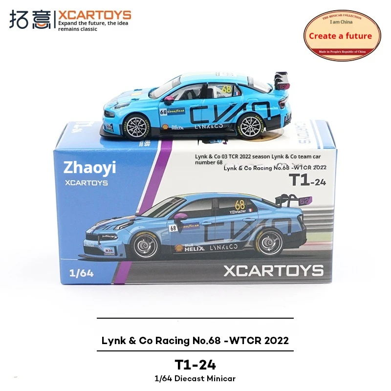 XCARTOYS Lynk y Co 03 TCR 2022 # Modelo de coche de aleación 68: equipo de carreras oficial, regalo coleccionable fundido a presión para fanáticos del deporte de motor