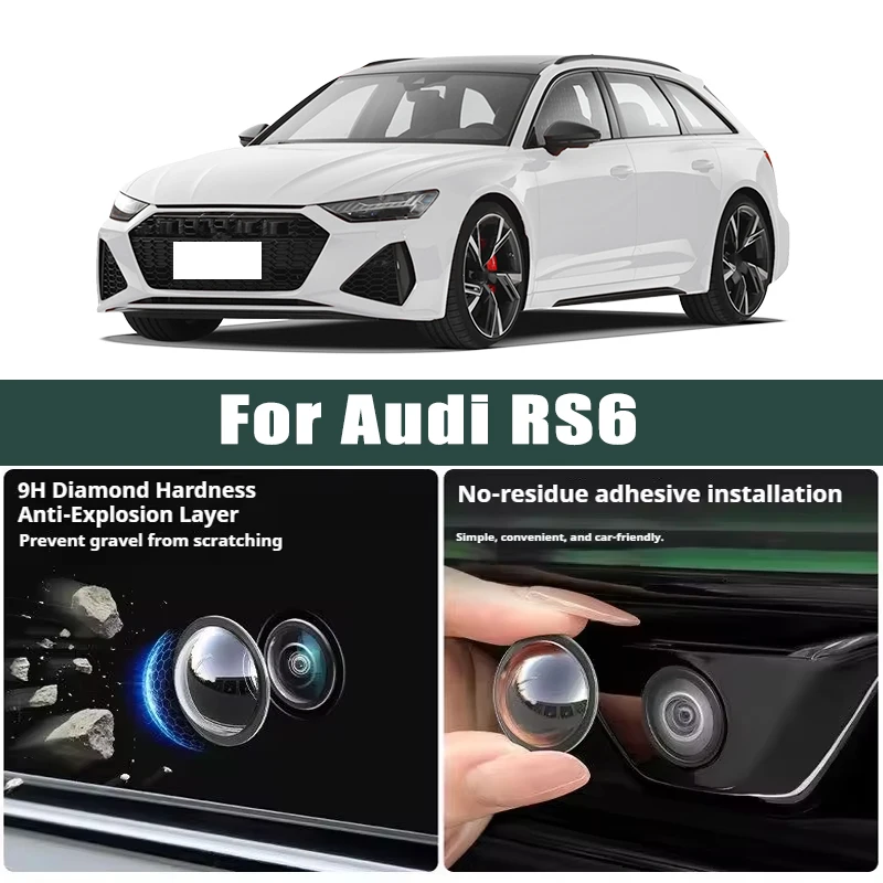 

Car Camera Lens Protector 2PCS Rear View Backup Camera Cover 360° Camera Protection Anti Scratch Waterproof For Audi RS6