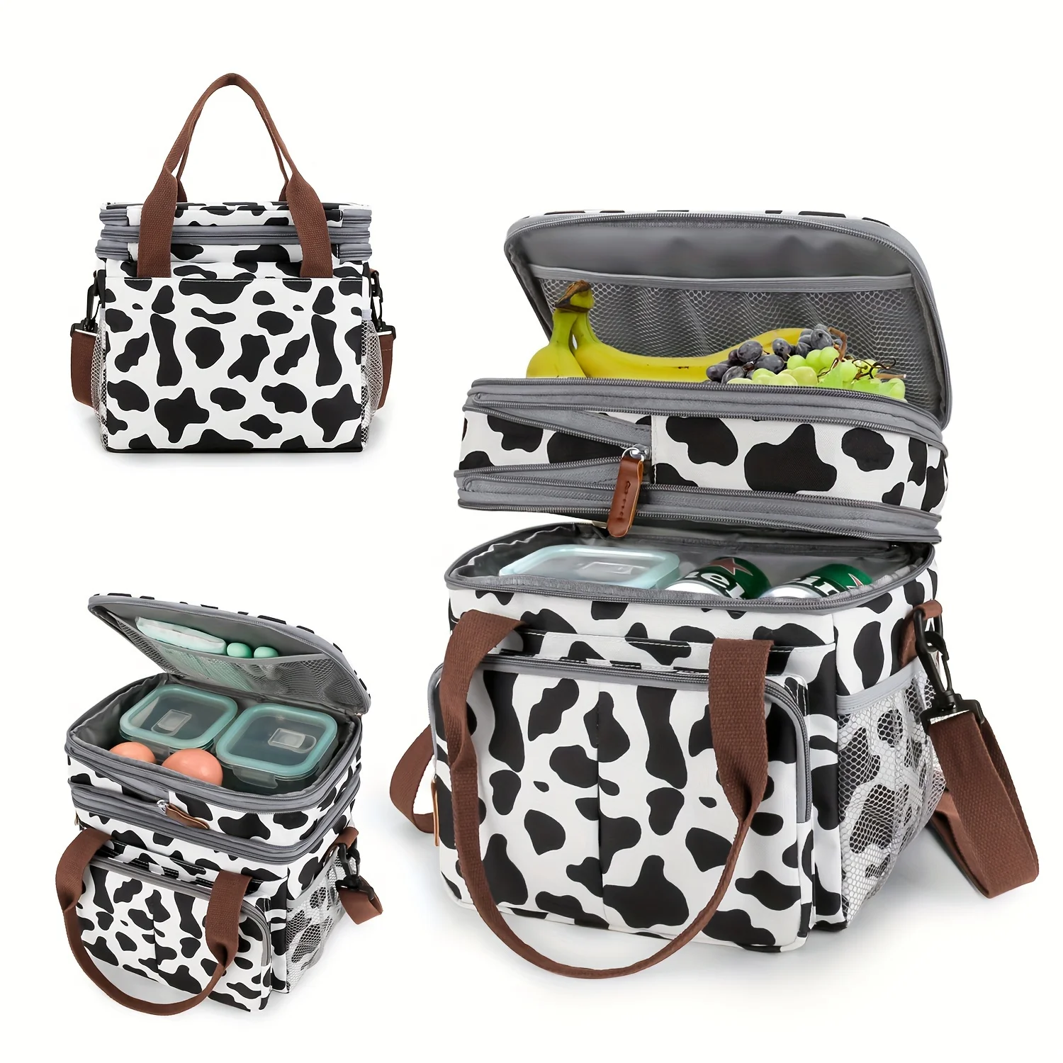 

Lunch Bag Waterproof Insulated Bag Multifunctional Mommy Bag Adjustable Straps Shoulder & Handbag Multi-pocket Milk Bag for Mom