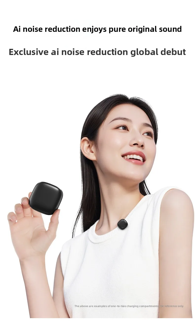 

Xizon Wireless Microphone for iPhone and Android, Ai Intelligent Noise Cancelling, 48Khz 16-Bit Mini Microphone for Blogging/Interviews/Live Streaming