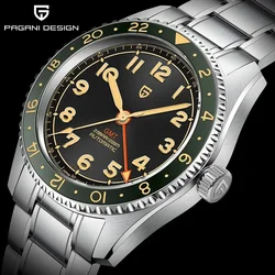 Pagani Design 2026 New  Men's Gmt Automatic Mechanical Watch Luxury Sapphire 20Bar Bwg-9 Business Travel Clock Watches for man