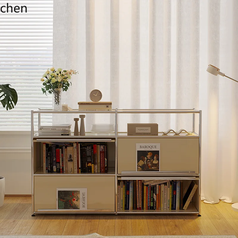 CZ Vintage Home Bedside Table Stainless Steel Magazine Rack Small Bedroom Bookshelf