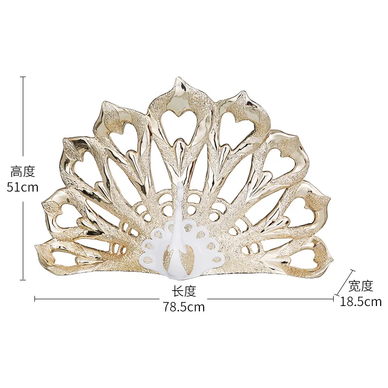 الطاووس الأوروبي شاشة مفتوحة زخرفة ديكور المنزل غرفة المعيشة تلفزيون خزانة نافذة الحرف اليدوية #2