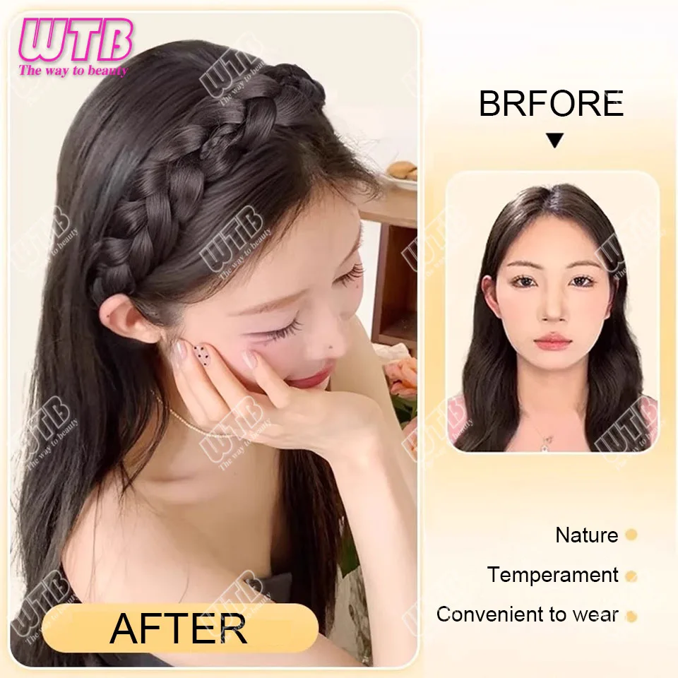 المرأة شعر مستعار اصطناعي تويست مضفر عقال هوب موضة إكسسوارات الشعر شريط مرن غير قابل للانزلاق للنساء والفتيات