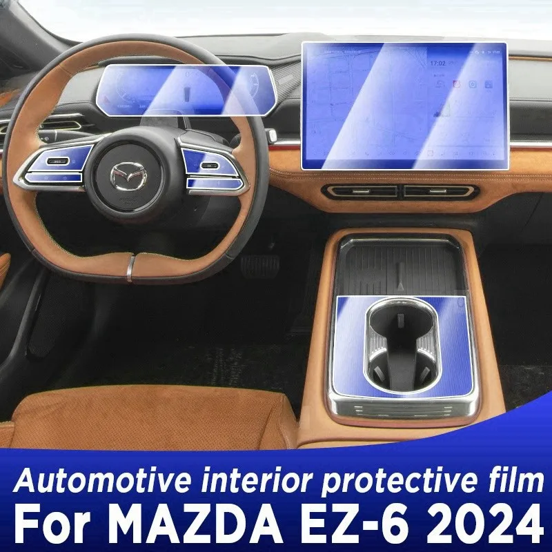 

For MAZDA EZ-6 2024 Gearbox Panel Dashboard Navigation Automotive Interior Protective Film TPU Anti-Scratch Accessories