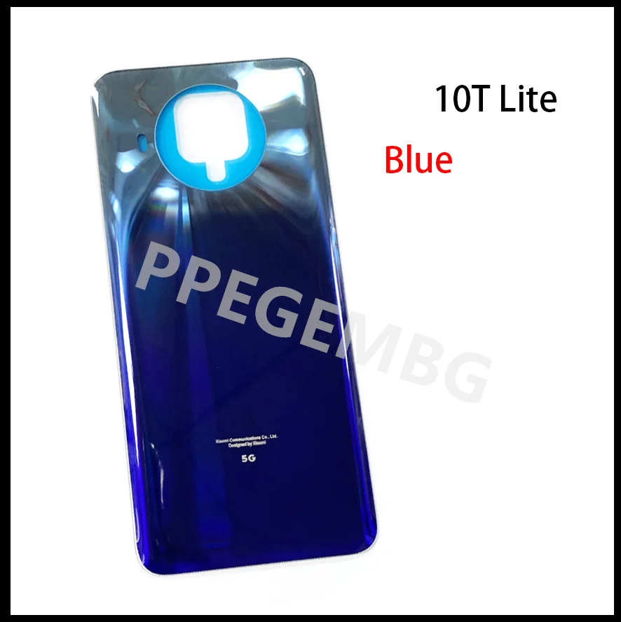 Achterglas Voor Mi 10T Lite 5G Voor Xiaomi Mi 10T Lite Behuizing Achterkant Case Accu Cover Paneeldeksel Deur + Zelfklevend Vervangend Onderdeel