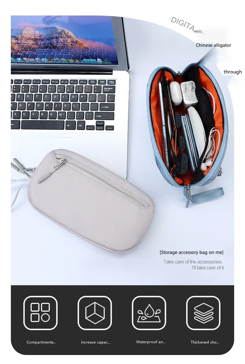 Digitale Gadget-Aufbewahrungstasche Leichter Kabel-Organizer für Powerbank und USB-Ladegerät – Detail 2