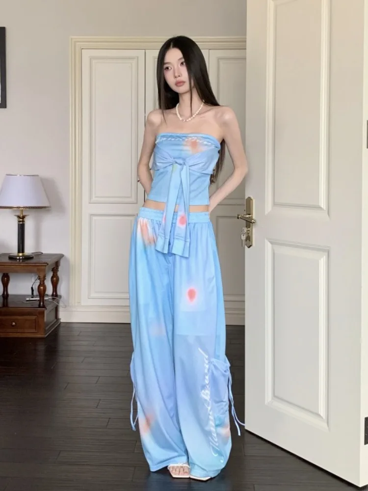 

Модный женский укороченный топ-бандо на бретельках, облегающий повседневный топ, короткий летний новый топ, повседневные брюки