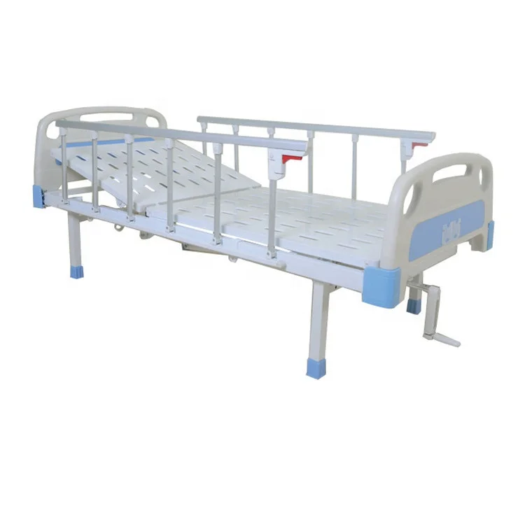 Nursing Care Bed Hospital furniture Iron frame stainless steel  with Manual Single Crank