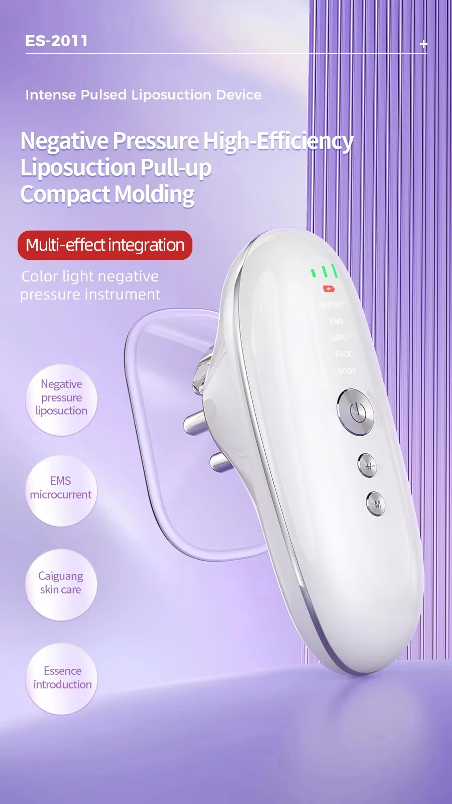 3 in 1 Body Sculpting Machine Liposuction Massager Body Anti Cellulite Tool Microcurrent Facial Skin Tighten Device Fat Burner