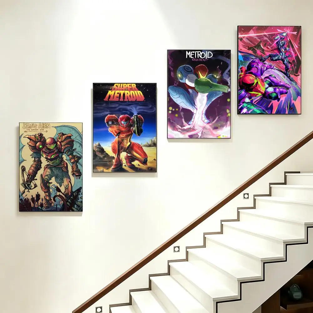 game Metroid Poster Poster HD  Printing Soothing and Cream Style Home Decor for the Living Room cafes Gift Giving