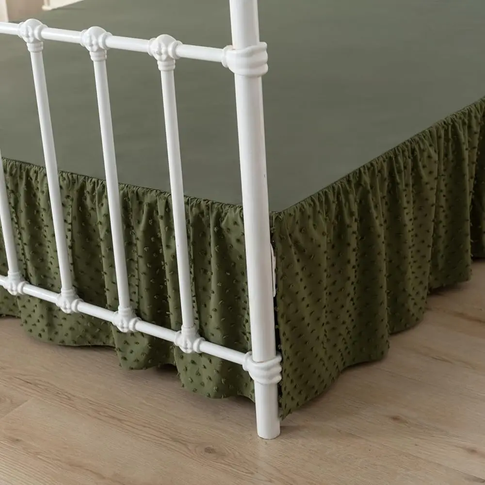 

Пышная юбка для кровати Queen Size с рюшами и разрезами по углам, высотой 14 дюймов, цвет кэмел, для кроватей с платформой