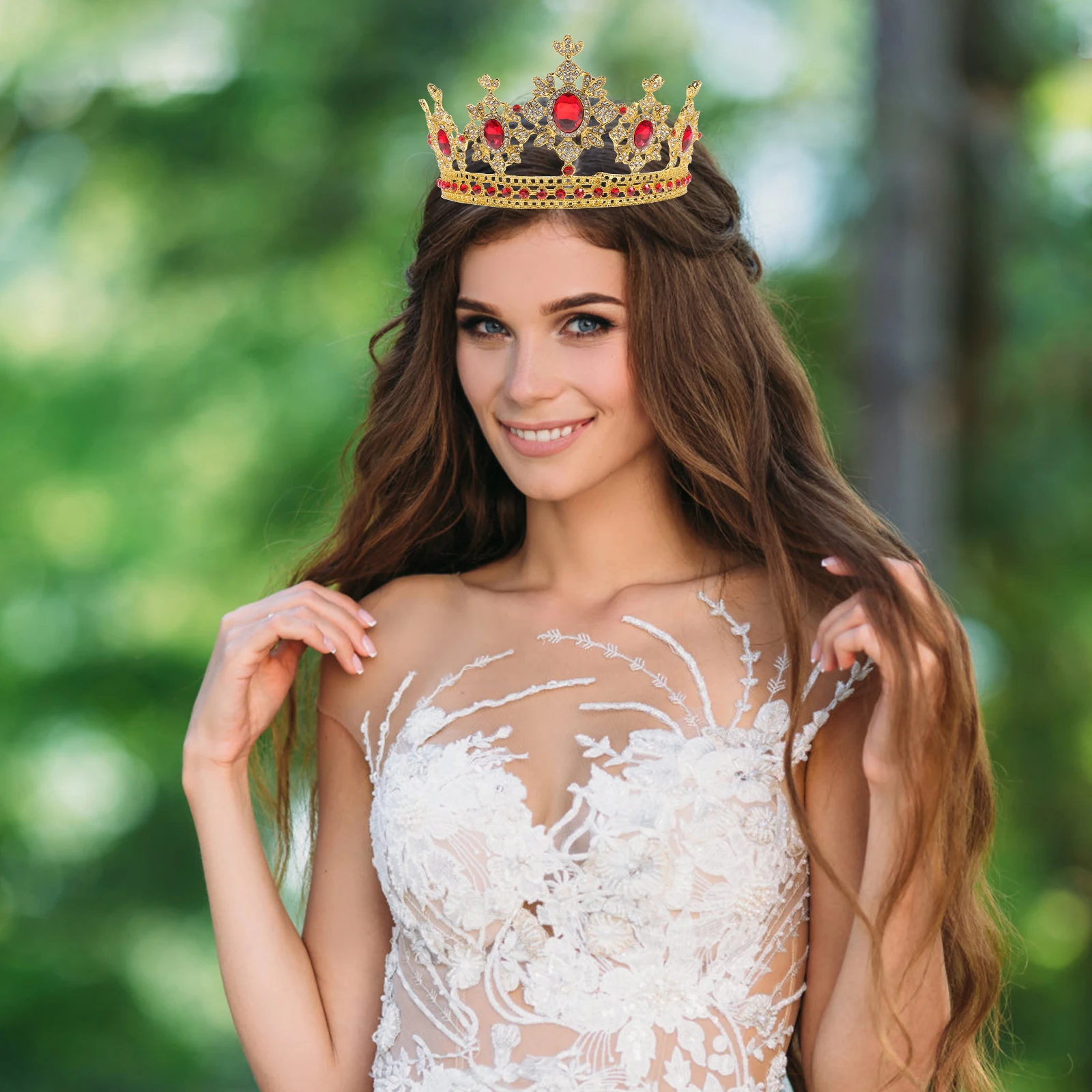 

Alloy Rhinestone Crown Wedding Headdress for Bride Photography Fashion Headwear