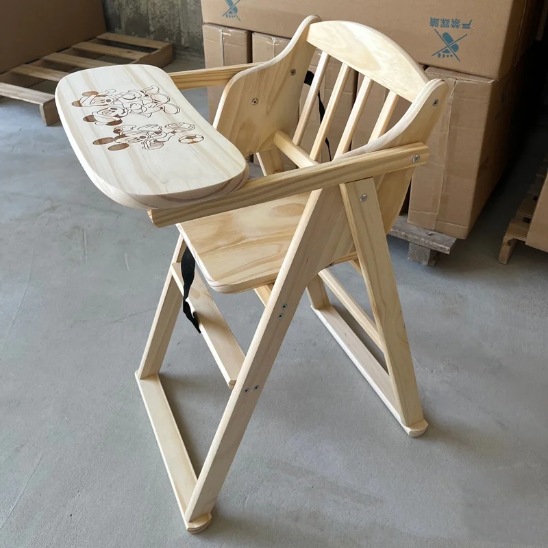 Solid wood foldable baby chair dining chair hotel baby chair BB chair children dining chair  Baby dining chairs folding dining